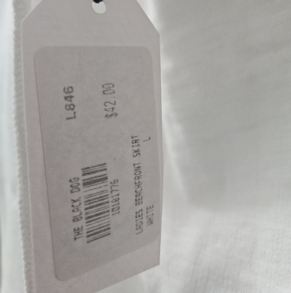 The Black Dog White Terry Skirt. Size L - Picture 4 of 5